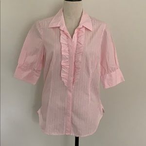 Lilly Pulitzer Elbow-Length Pink Striped Shirt